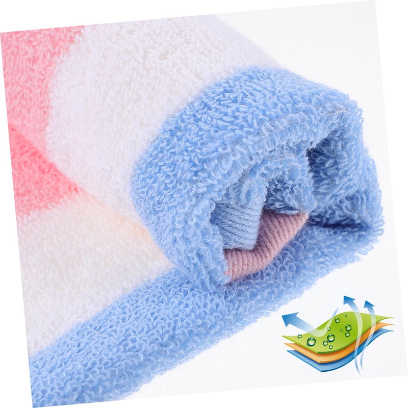 FRCOLOR 3Pcs Soft Cotton Washcloths Quick Drying Face Towels Striped
