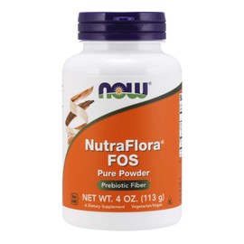 NOW Supplements, NutraFlora FOS (Fructooligosaccharides) Pure Powder, Prebiotic Fiber, 4-Ounce