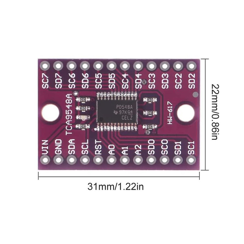 Hailege 5pcs TCA9548 TCA9548A I2C IIC Multiplexer Breakout Board 8