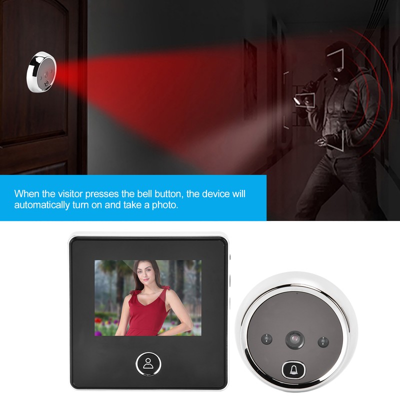 2.8in 0.3MP Digital Door Peephole Viewer Doorbell Camera 90° Wide