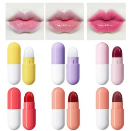 Littryee Lápiz Labial Píldora,6 pintalabios en Forma minipíldora - S Matte Lipstick, S Velvet Lipstick Set Larga duración Prueba, Pill Lipstick para  
