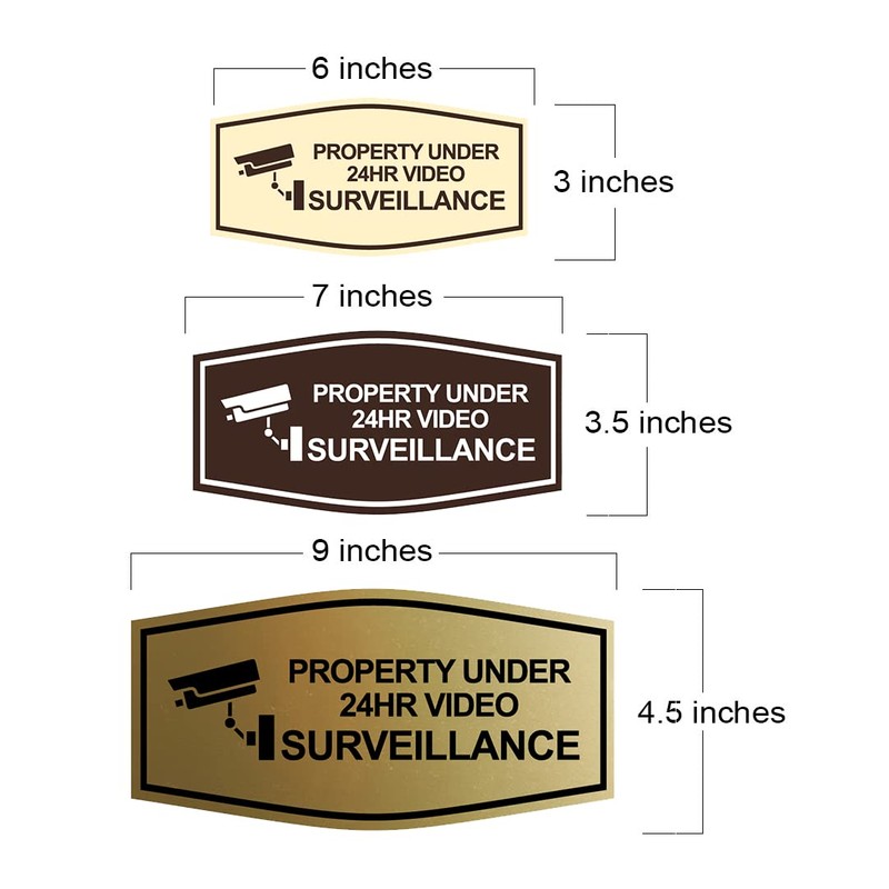 Fancy Property Under 24Hr Video Surveillance (Camera) Sign (Black) -
