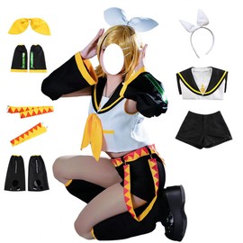Todoroki Shoto Rin Len Cosplay Costume Rin Len Cosplay Outfit Unisex Uniform Role play Full Set Party Suit(Yellow-WOMEN,L)