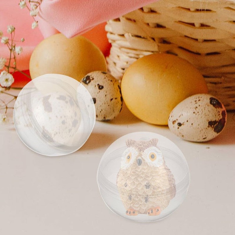 Alipis Clear Plastic Fillable Ornaments Balls 50pcs 38MM DIY Easter