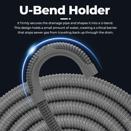 Funmit 8Ft Universal Washing Machine Drain Hose Flexible Extension Hose Fit for Most Household Washing Machines