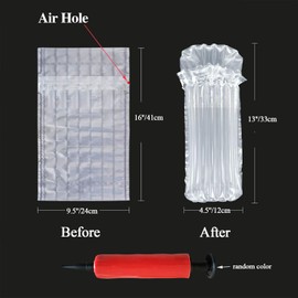 AKLVBL Wine Bottle Protector Bags, 20 Pack Bubble Cushion Wrap Airplane Travel, Safety Shipping Packaging Bags for Glass Bottles in Transport with Luggage with Reusable Pump