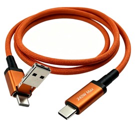 ZLMC 2 in 1 USB A to USB C, USB C to USB C Data Cable 240W Fast Charging