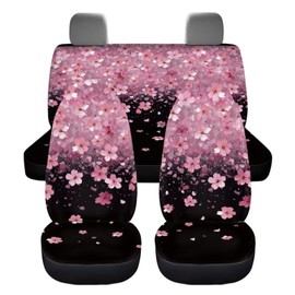 BIGCARJOB Cherry Blossom Seat Cover, Car Seat Cover, Floral Pattern, Full Seat, Universal, For Light Vehicles, Universal, Washable, Easy Installation, Stretchable, Dirt-Proof, Car Supplies, Seat