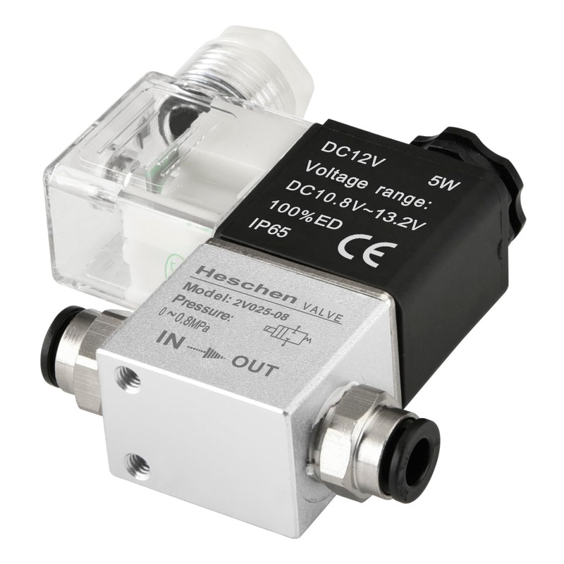 Heschen Electrical Pneumatic Solenoid Valve 2V025-08 12VDC PT1/4 2/2 Way