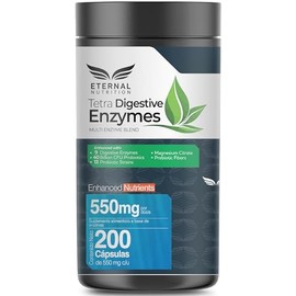 TETRA DIGESTIVE ENZYMES 200 capsulas (800 mg por porcion) 9 tipos de Enzimas Digestivas  Probioticos con Fibra Digestiva y Citrato de Magnesio by...  