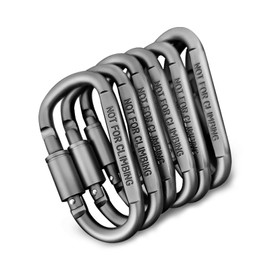 Premium Aluminum Carabiners Screw Lock D-Ring - Versatile, Lightweight, and Durable Carabiner Clip Hook for Outdoor Activities, Fishing, Hiking, Traveling, Keychain (Multicolour [6Pcs])
