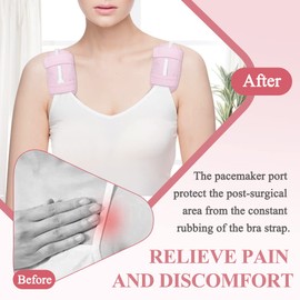 Zelen Pacemaker Incision Protector Post Surgery Bra Strap Pad Chest Cushion to Prevent Wound Rubbing for Heart Surgery Recovery Support Pad for Bra Straps Chest Port Cushion Support 2 Pack