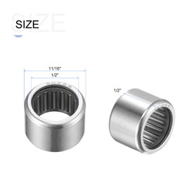 METALLIXITY SCE88 Needle Roller Bearings 1/2" x 11/16" x 1/2" 5 Packs, Chromium Steel Open End Thrust Bearing - for Industrial Machinery and Equipment