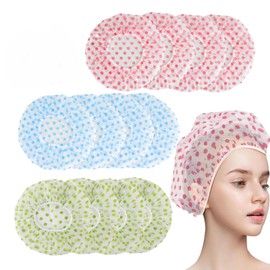 12 Pack Shower Cap, Waterproof Reusable Shower Caps, Shower Caps for Women, Hair Cap, for Girls, Women, Sleeping, Makeup, Bathing, Cooking (Blue, Red, Green)