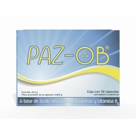 EXELTIS RETHINKING HEALTHCARE Paz Ob Suplemento Alimenticio con 30 cápsulas a Base de Magnesio, Ácido Alfa Lipóico y vitamina B