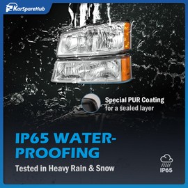 Vizotae Headlights Assembly W/Bulbs for 2003-2007 Chevy Silverado1500/2500/3500/1500HD/2500HD, 2003-2006 Avalanche 1500/2500 Driver & Passenger Side