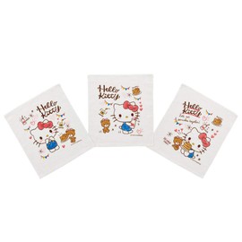 Skater OAC1T Sanrio Hot Towel 3-Piece Kitty Snack Time