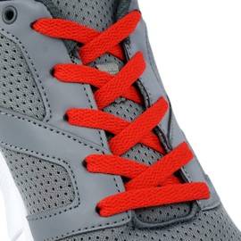 TORMEN 45" Red Shoe Laces Flat Durability for Sports Shoes Fits All Adult and Kids