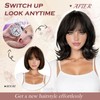 FESHFEN Shoulder Length Bob Wigs with Bangs for Women -