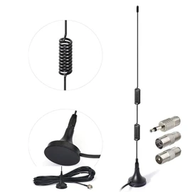 Kanto Antenna Laboratory, FM Antenna, Indoor Antenna, Radio Antenna, 3 Types of Conversion Adapter Included, High Sensitivity, Magnetic
