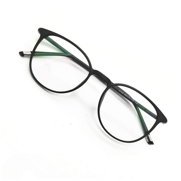 Reading Glasses Round Computer Readers for Women Men Eyeglasses Frames (Black, 0.25)