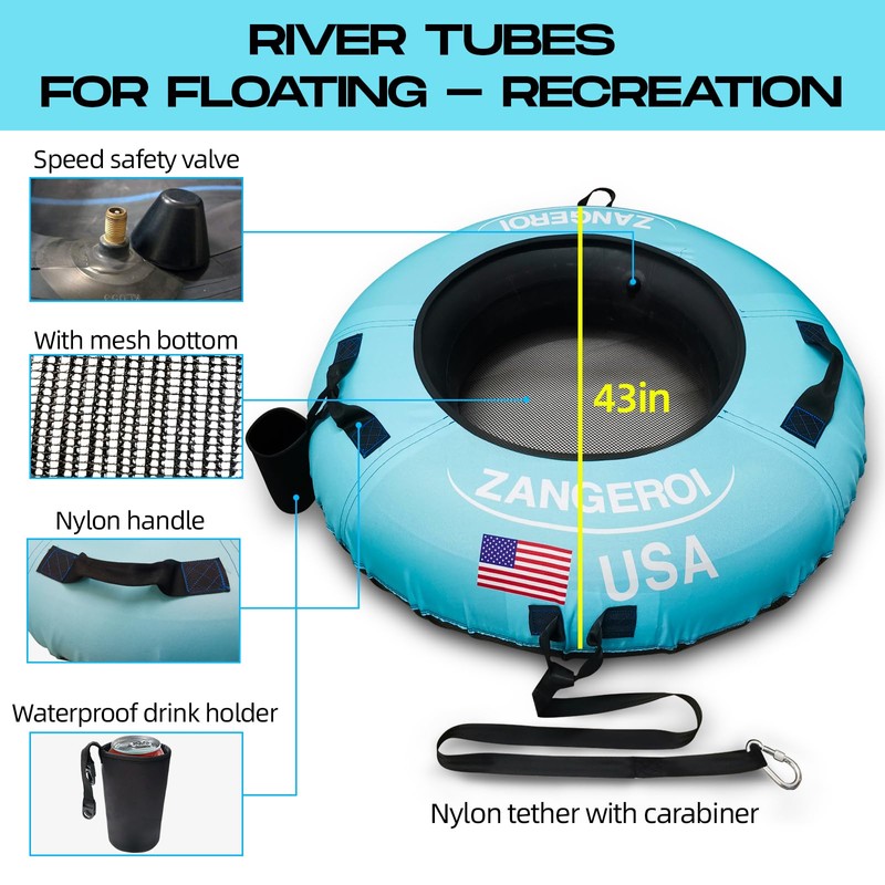 River Tube for Floating Heavy Duty Rubber River Tube, Sledding