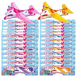 HONGECB Pack of 24 Unicorn Gliders, Polystyrene Flyers, Glider Planes for Children, Glider Planes Set for Girls, Party Bags, Children's Birthday Party Favours for Girls, Individually Packed, 4 Colours