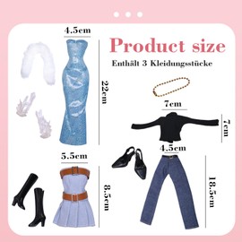 12 Clothes for Dolls Doll Clothes Fashion Dresses Tops Blouse Fashion Evening Dress Denim Skirts Set for 11.5 Inch Girls Dolls