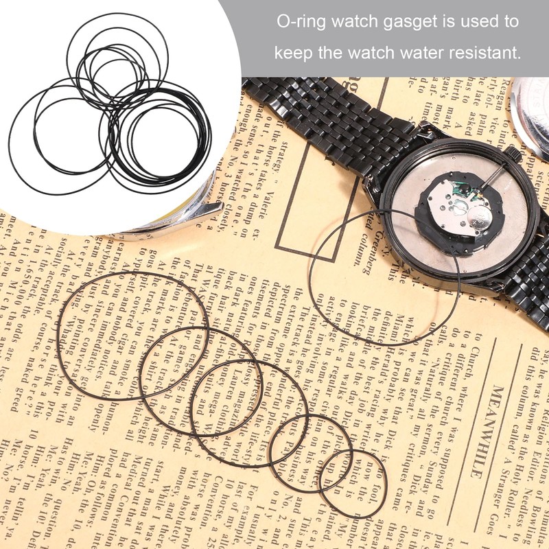 O Ring Watch Gasket, 80 Pcs 0.5/0.6/0.7/0.8 mm Waterproof Rubber