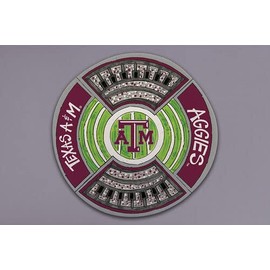 Magnolia Lane Texas A&M Aggies Round Stadium Plate, 13.5-inch Diameter, Melamine, Kitchen Accessories
