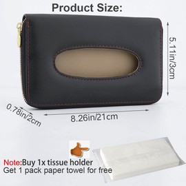 Cartisen - Soporte de pañuelos para Coche, Soporte de pañuelos para Visera de Coche, Funda de Tela de Piel sintética para pañuelos, para Asiento Trasero de Coche/camión