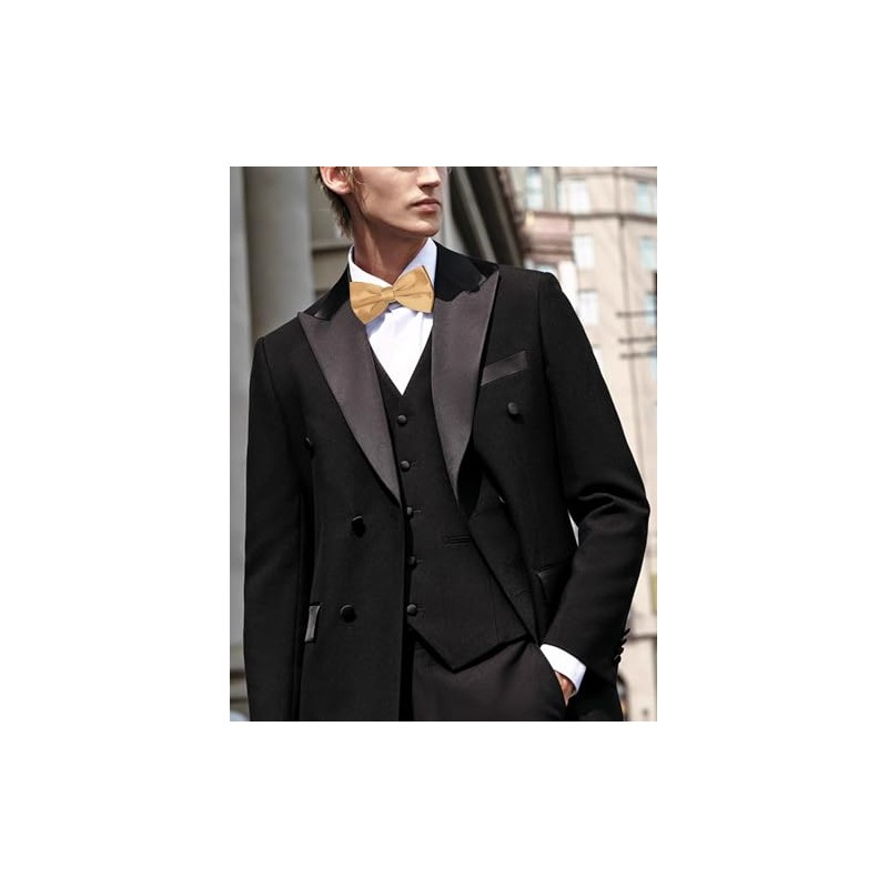 RBOCOTT Champagne Pre-tied Bow Tie Adjustable Bowtie for Men(4)