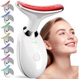 Red Light Therapy Device for Face and Neck Facial Massager, 7 Color Skin Lifting & Firming Face Massager tool, Face Sculpting Tool for Skin Care with Vibration