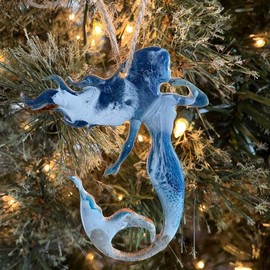 Mermaid Handmade Ornament Ocean and Beach with Resin and Real Sand - Colour: Blue Beach