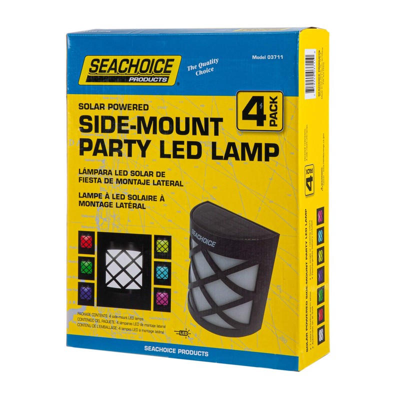 Seachoice Dock Light, Solar, Side Mount LED, for Boats/Decks/Stairs/Pathways, 4