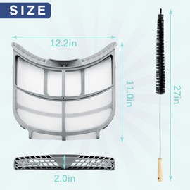 ADQ73373201 Dryer Lint Filter for LG and Kenmore Dryer, DLEX9000V DLEX8000V DLEX8000W DLGX5001V DLEX5000V DLGX8001W DLEX8100V DLEX5000W DLEX5005K ADQ733732 PS7787727 Clothes Vent Trap Cleaner Brush