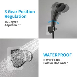 KAIYING Self Adhesive Handheld Shower Head Holder Wall Mount, Adjustable Angle Rv Shower Head Holder, Bathroom Shower Wand Holder, Universal Shower Bracket, ABS,Oil-Rubbed Bronze