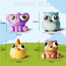 ElevaPulse Pack of 4 Stress Toys, Funny Anti-Stress Toy, Anti-Stress Toy, Squeeze Toy, for Office, School, Home, Relaxation, Focus and Fun