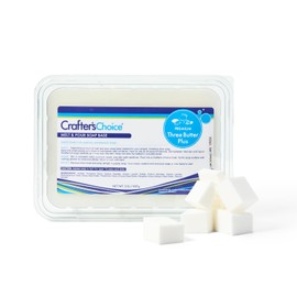Crafter's Choice Premium Glycerin Melt and Pour Soap Base for Soap Making and DIY Crafting Projects, 2LB Block (Three Butter Plus)