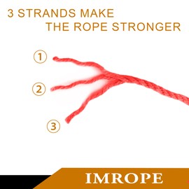 IMROPE 3mm x 500 Feet Red Jute Rope, Twine for Gardening Tomato Climbing Plant Tie Floristry Crafts Gift Wrapping Packing Decor