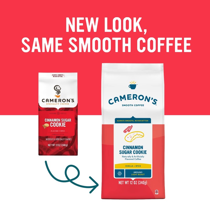 Cameron's Coffee Roasted Ground Coffee Bag, Flavored, Cinnamon Sugar Cookie,