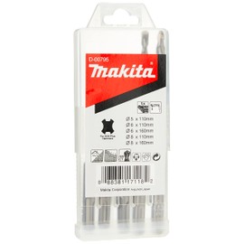 Makita D-00795 Drill Bit Set for Masonry, 5-Piece, SDS-Plus Standmak 5 x 110, 6 x 110, 6 x 160, 8 x 110 and 8 x 160 mm