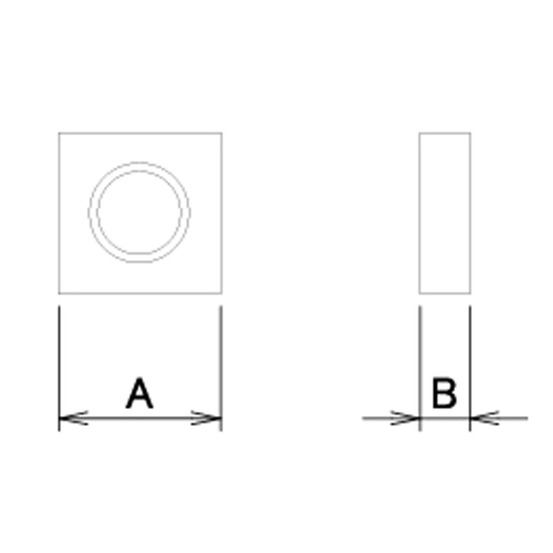 DAIDOHANT 10184702 Uniqlo Square Plate Nut [Iron] (Standard) M8 x