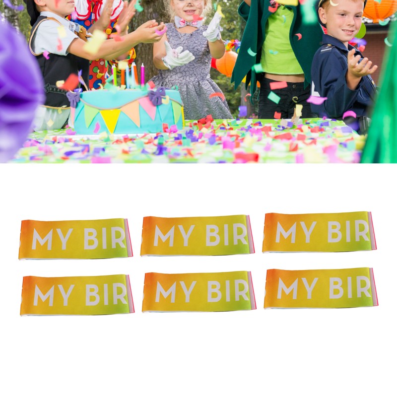 6 Pcs Birthday Sash Reusable Soft Comfortable Colorful Satin Birthday