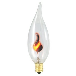 Bulbrite F3ETC/32 3-Watt Incandescent Flicker Torpedo B10 Chandelier Bulb, Medium Base, Clear