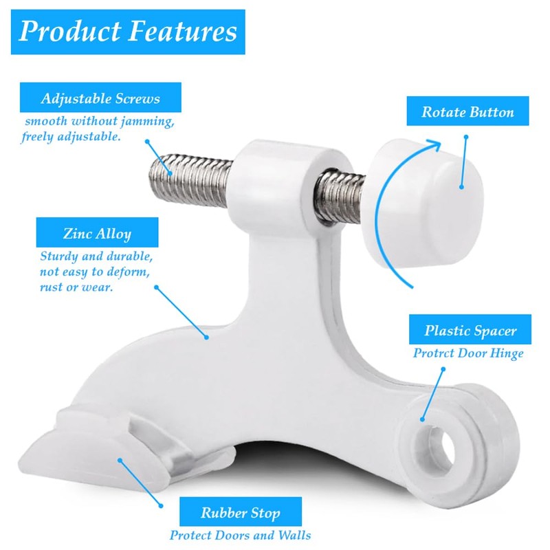 OBTANIM 12 Pack Hinge Pin Door Stopper Heavy Duty Metal