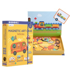 mierEdu Creative Magnetic Game Box Vehicles I Toy from 3 Years I Promotes Motor Skills & Imagination I For Home & as a Travel Game for Children I Magnetic Toy Children