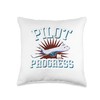 Pilot Progress Please Wait Future Pilot Gifts Funny Pilot Throw