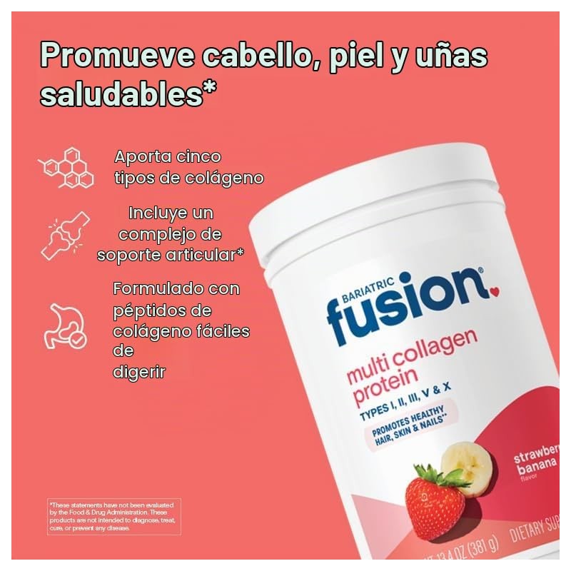 Bariatric Fusion- Fresa Pltano Multi Colgeno Protena en Polvo Plus