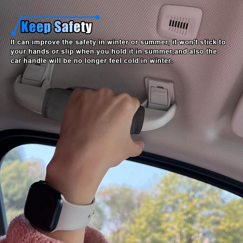 LAINLOY 2PCS Car Grab Handle Cover, Soft Plush Car Grip